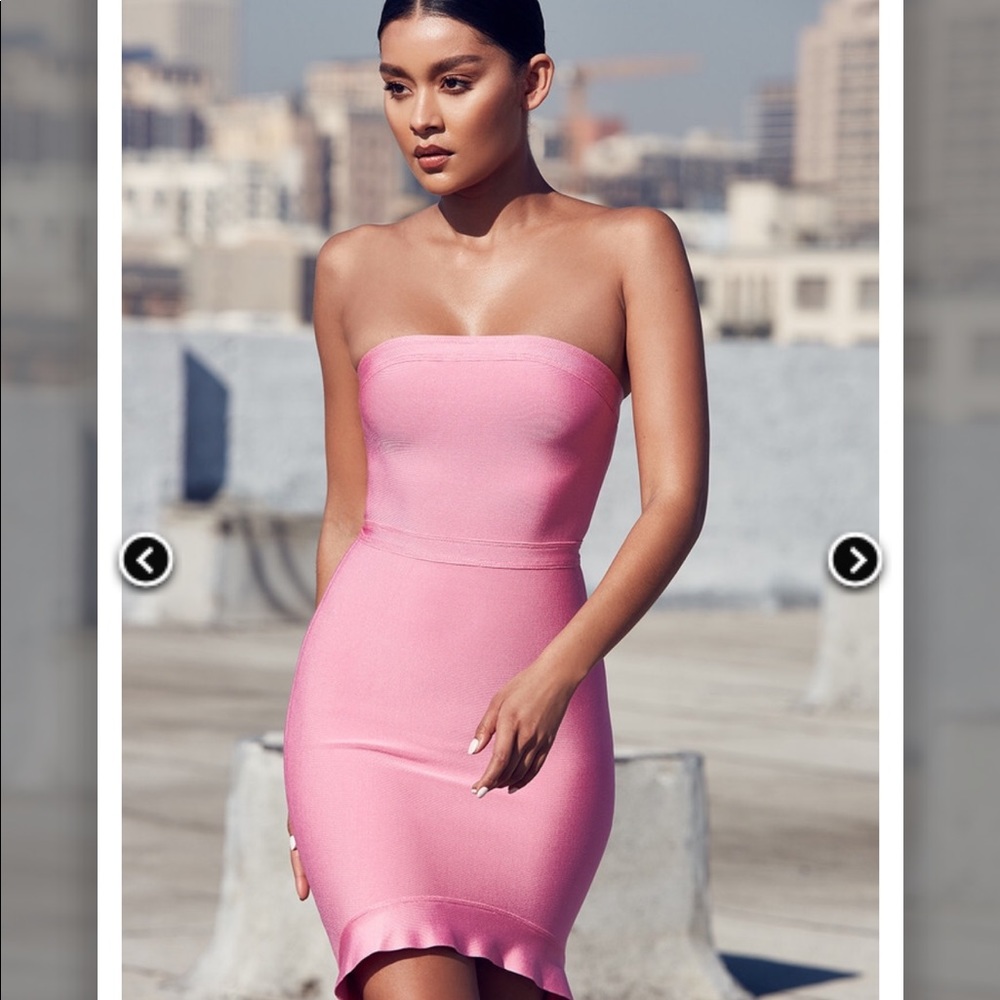 Mistress Rocks Pink Bandage Dress - Picture 2 of 3